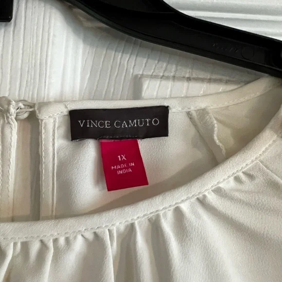 Vince Camuto Cream Ruffle Sleeve Blouse - Picture 2 of 7